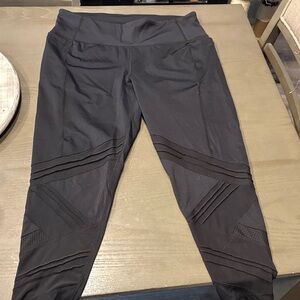 Black Mesh Panel Leggings